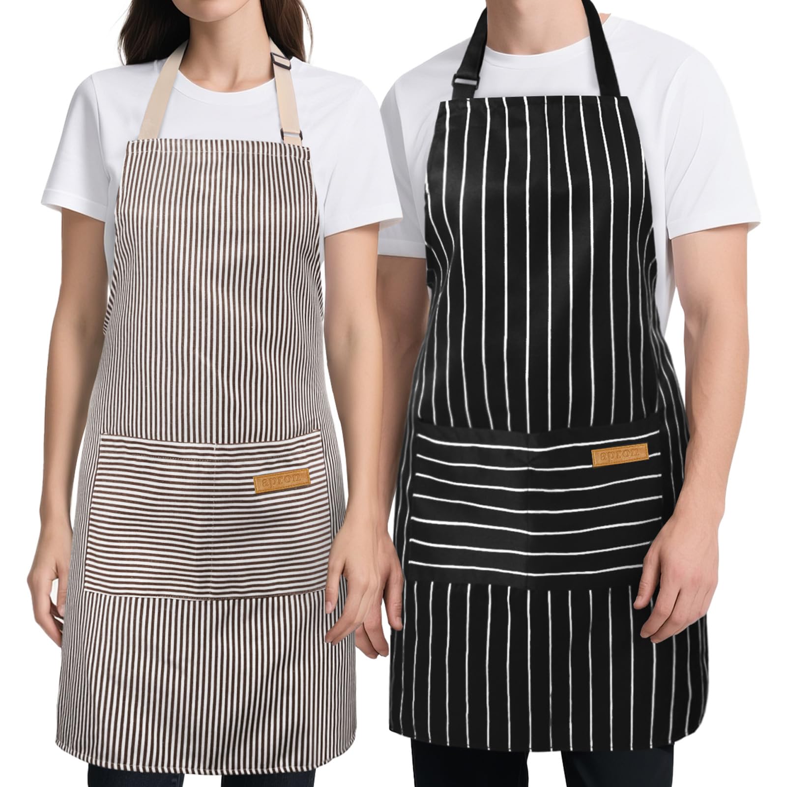 Kitchen Appliances In White - 2pcs White Black Striped Man Woman