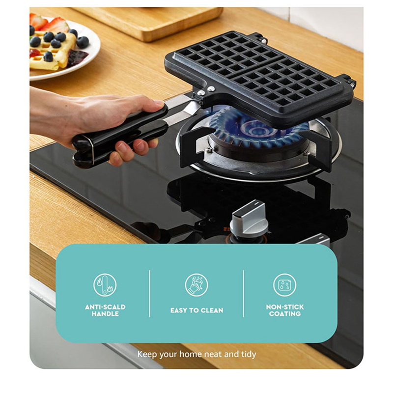 Waffle Iron Belgian - BEAU-1 Piece Stove Top Waffle Iron