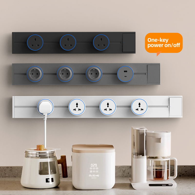 Kitchen Appliances Uk - Track Socket with Switch Kitchen Wall