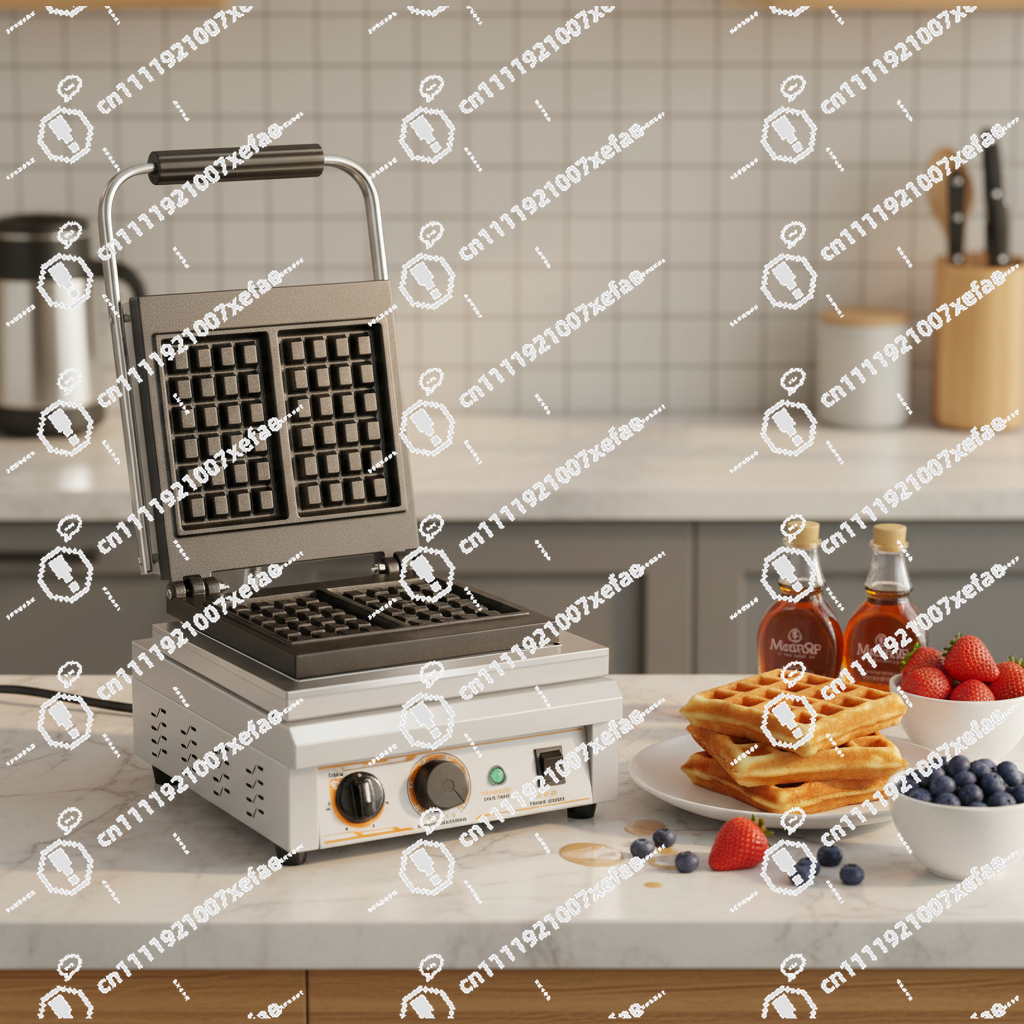 Waffle Iron Belgian - Commercial Waffle Bread Maker Professional Electric