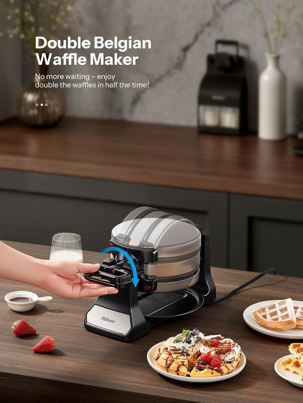 Classic Rotating Belgian Waffl - Waffle Iron Belgian のレビューと価格