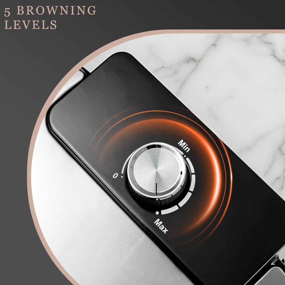 1200W Double Waffle Maker 6 In - Waffle Iron Belgian のレビューと価格