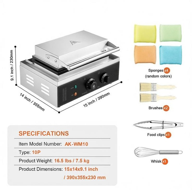 Rectangle Waffle Baker Machine - Waffle Iron Belgian のレビューと価格