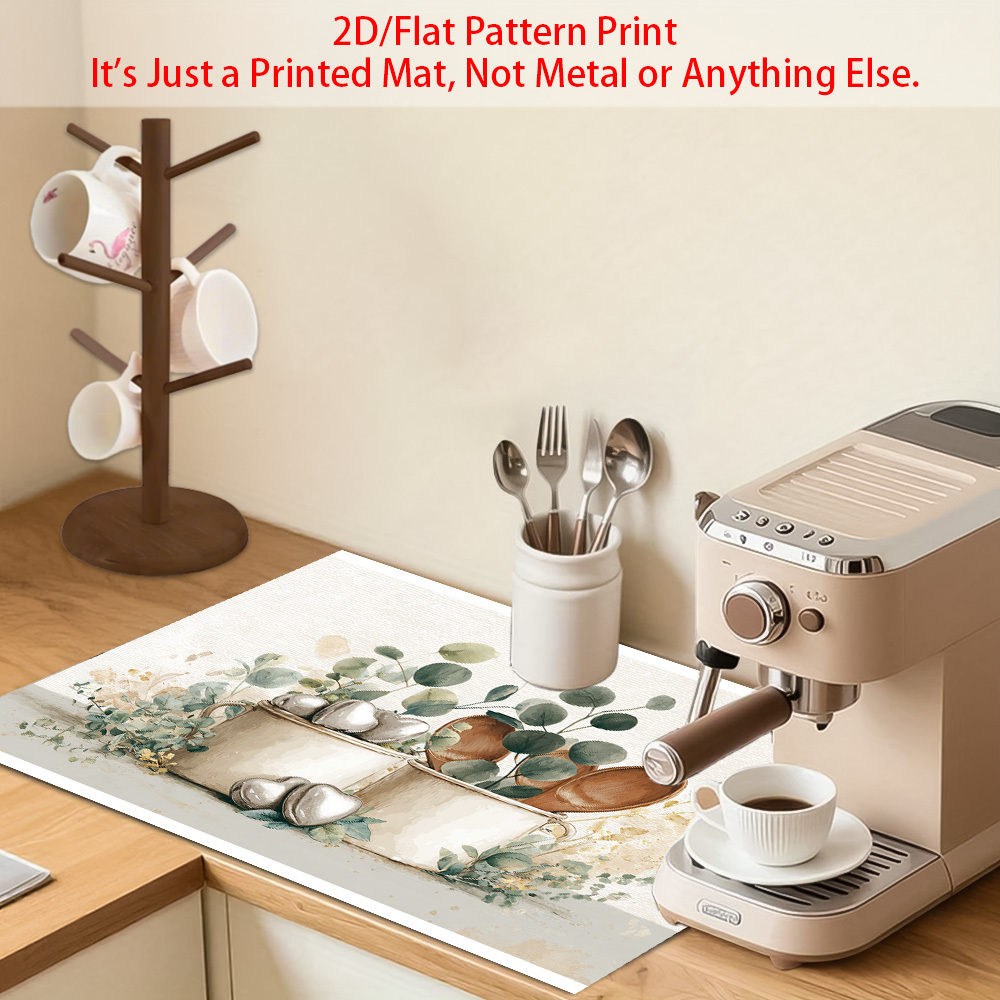1pc Eucalyptus Watercolor Stil - Kitchen Appliances Green のレビューと価格