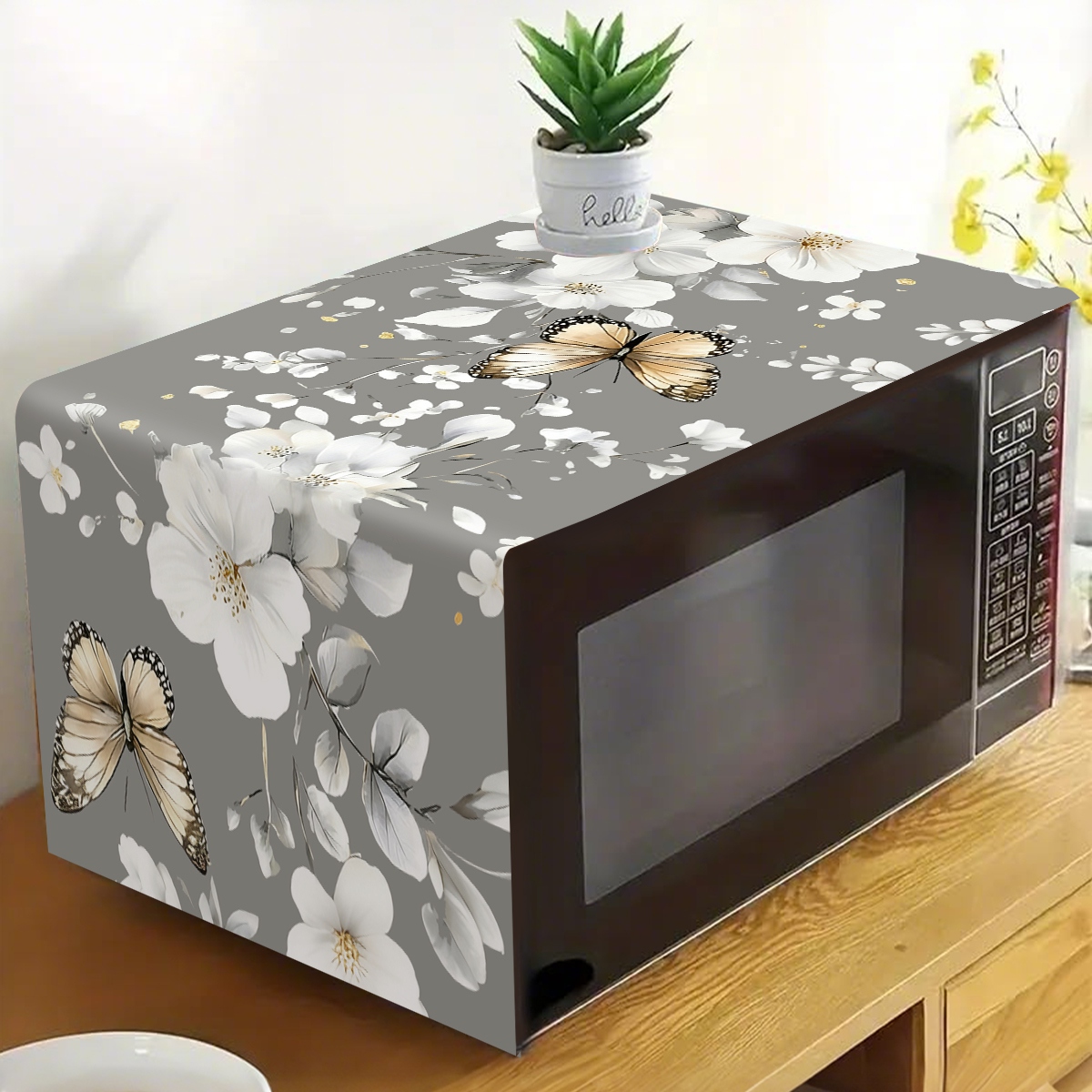 1pc  White Flower Microwave Du - Kitchen Appliances In White のレビューと価格
