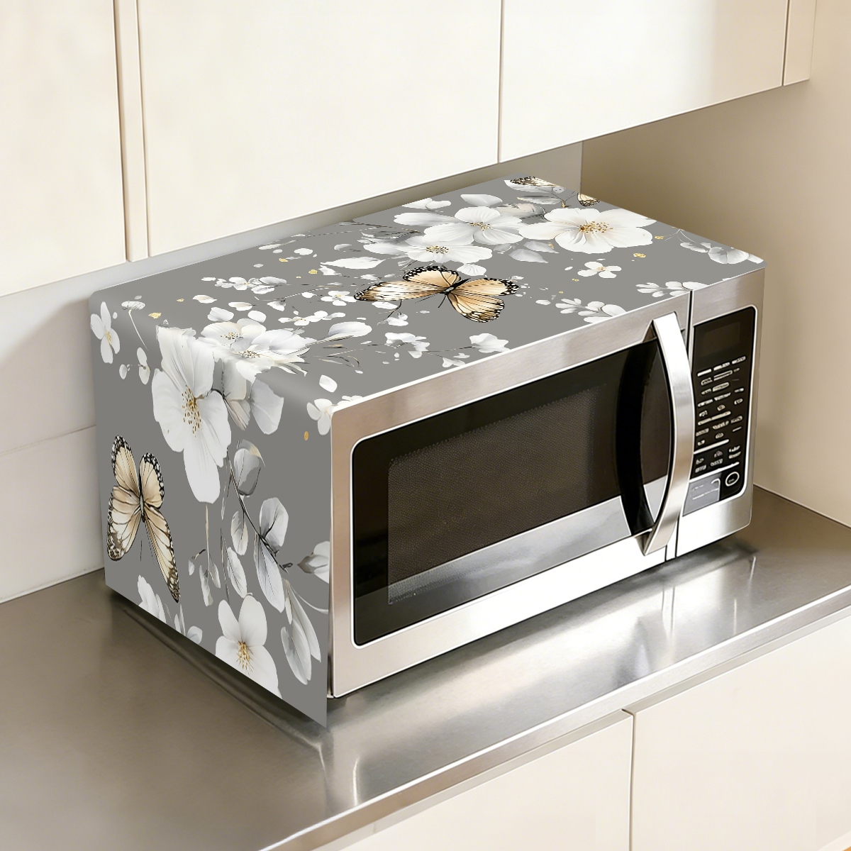 1pc  White Flower Microwave Du - Kitchen Appliances In White のレビューと価格