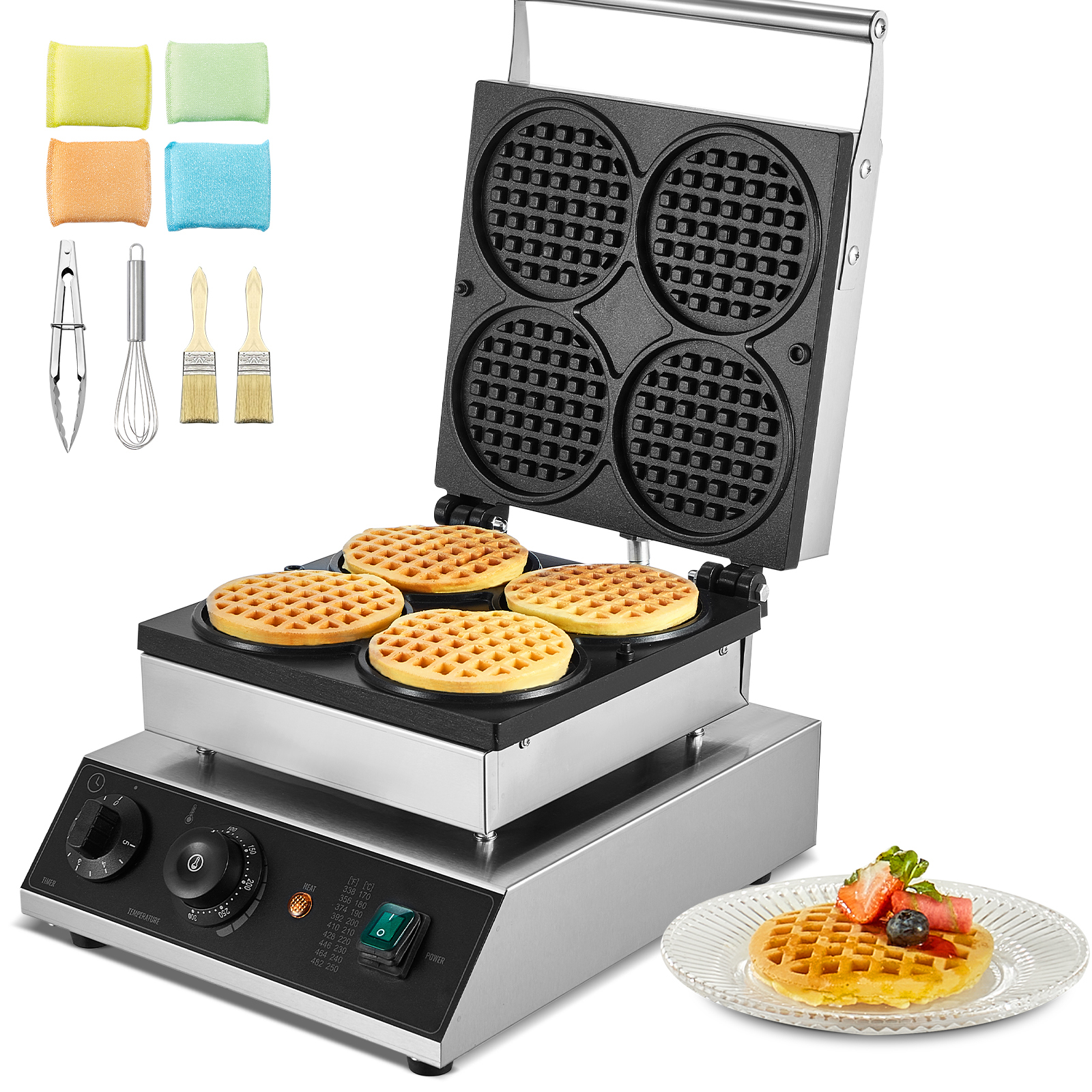 SucceBuy 4 PCS Commercial Waff - Waffle Iron Belgian のレビューと価格