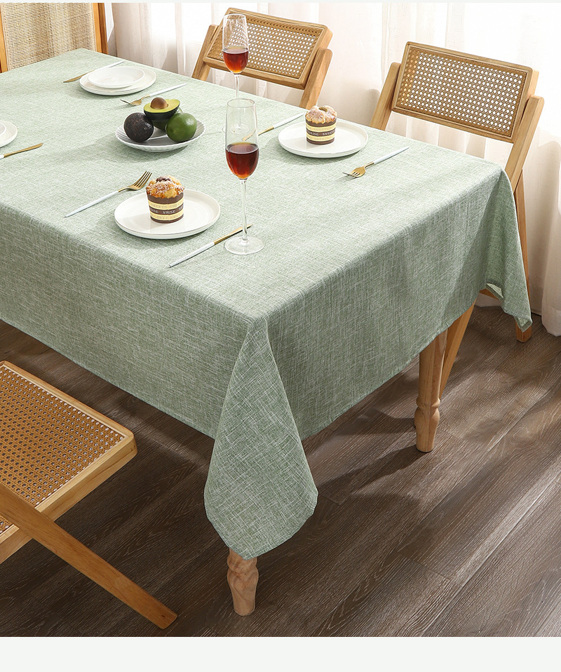 Cotton Linen Waterproof Tablec - Kitchen Appliances Green のレビューと価格