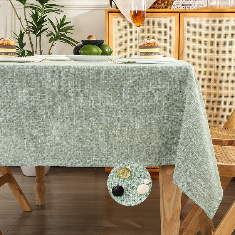 Cotton Linen Waterproof Tablec - Kitchen Appliances Green のレビューと価格