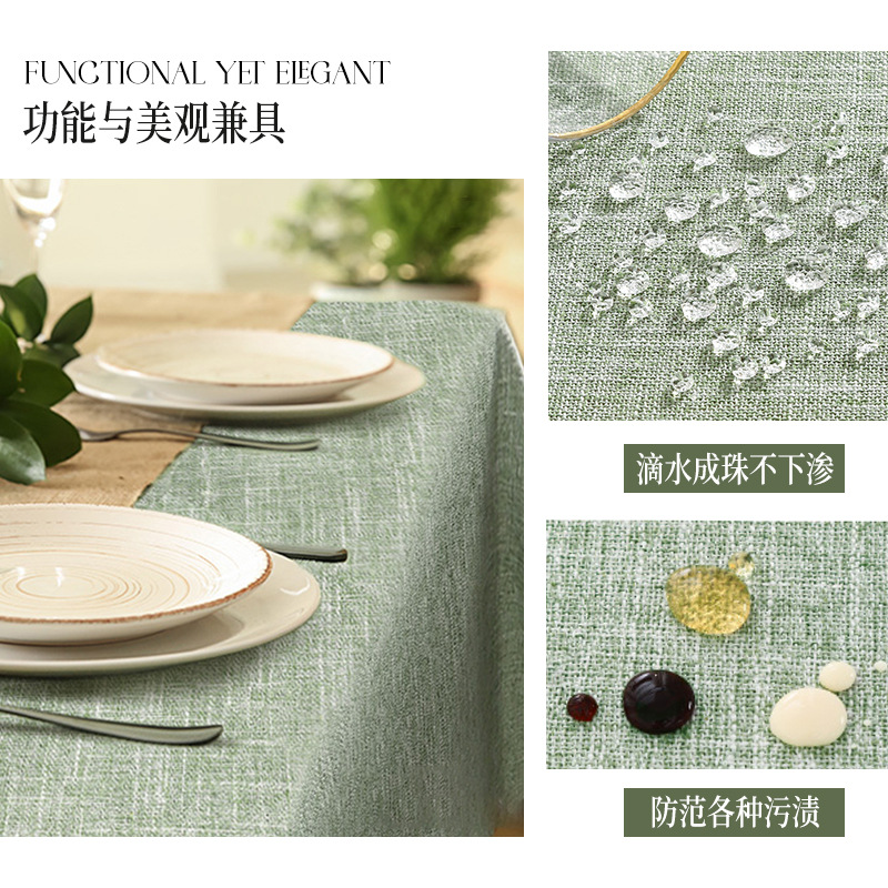 Cotton Linen Waterproof Tablec - Kitchen Appliances Green のレビューと価格
