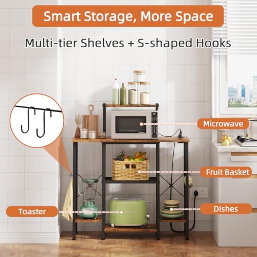 Bakers Rack with Power Outlet  - Kitchen Appliances Outlet のレビューと価格