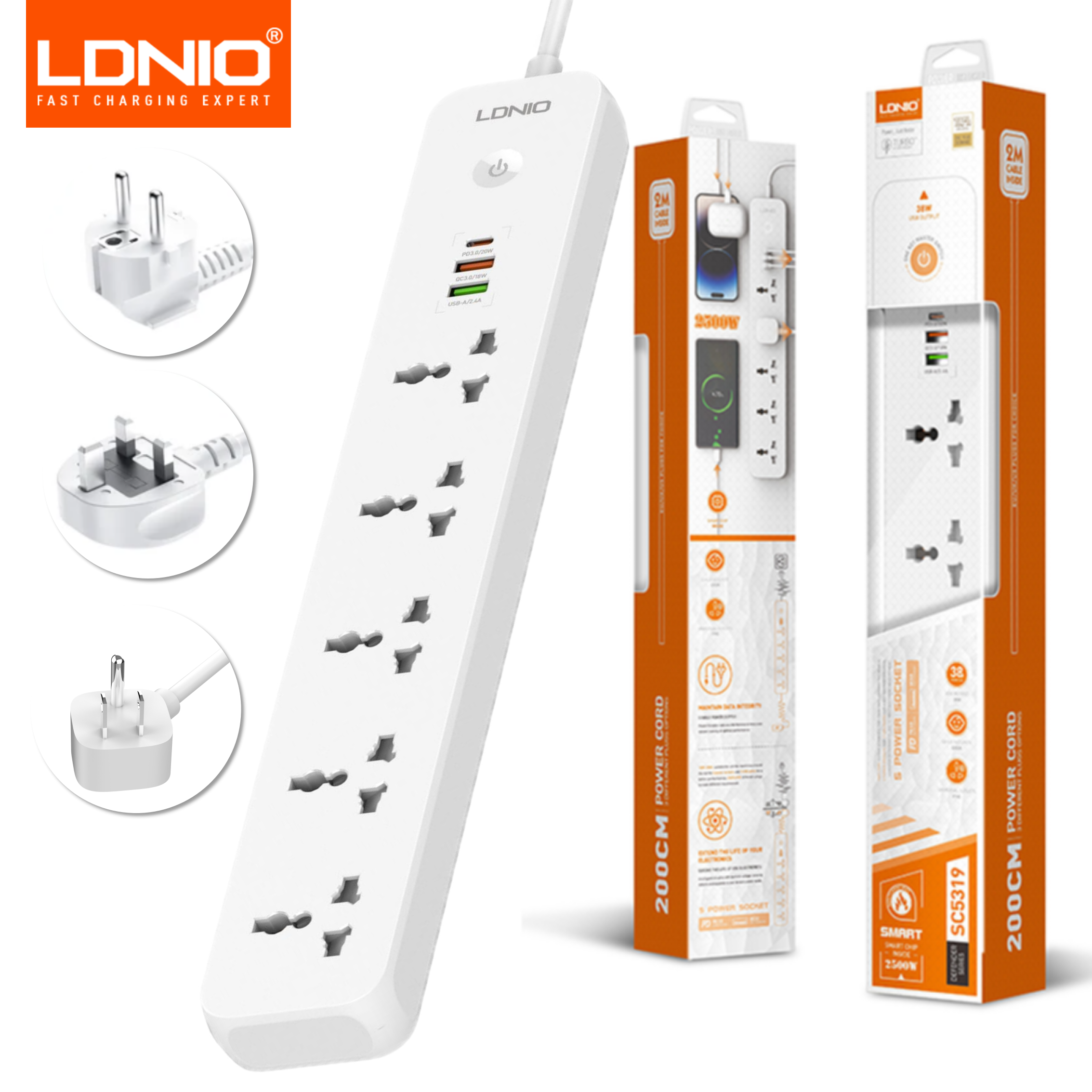 LDNIO 2500W Power Strip with 5 - Kitchen Appliances Uk のレビューと価格