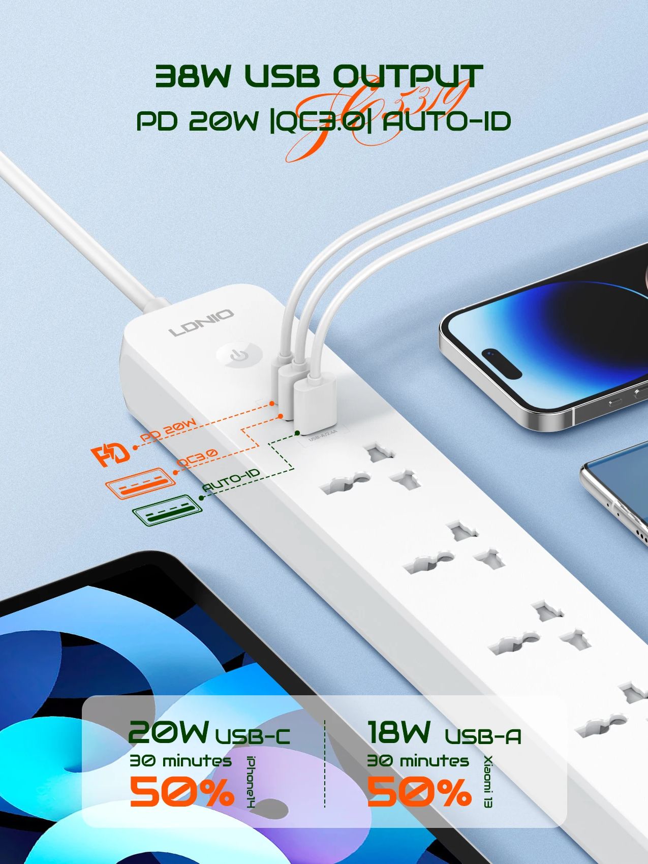 LDNIO 2500W Power Strip with 5 - Kitchen Appliances Uk のレビューと価格